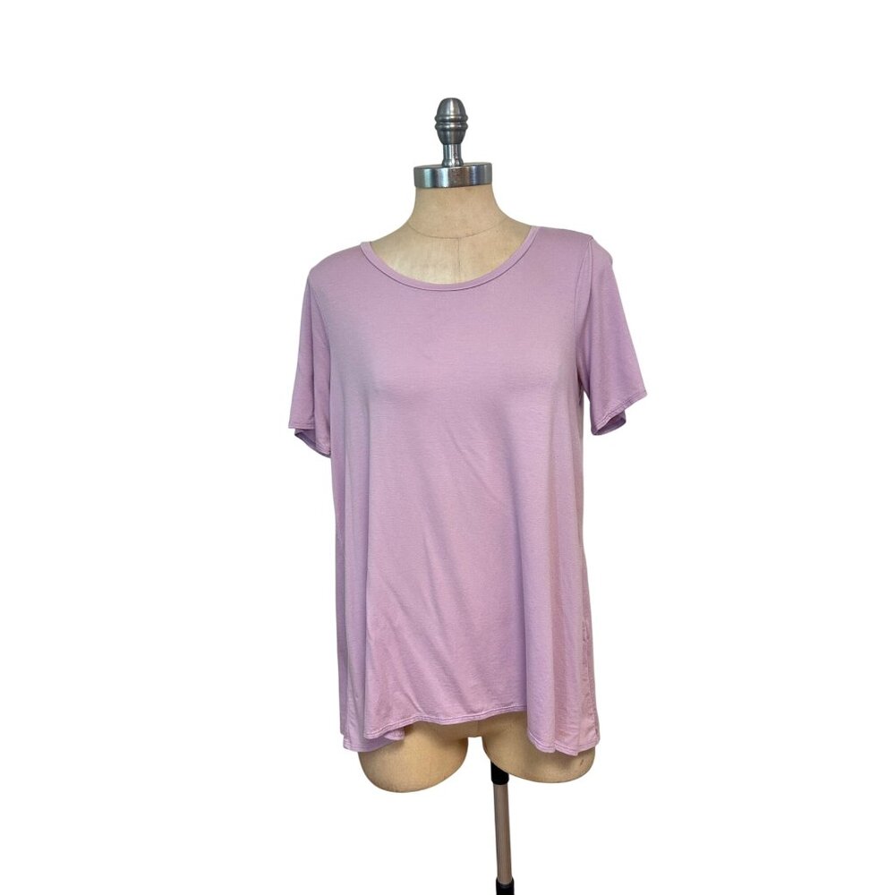 Eileen Fisher Womens Lilac Short-Sleeve T-Shirt S/P Soft Lightweight Knit